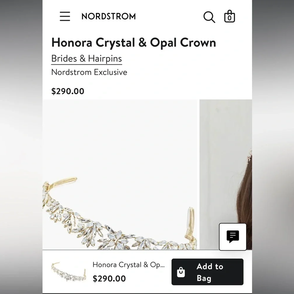 NEW Brides & Hairpins Honora Crystal Opal Sterling Silver Halo Comb Crown Tiara - Picture 6 of 14